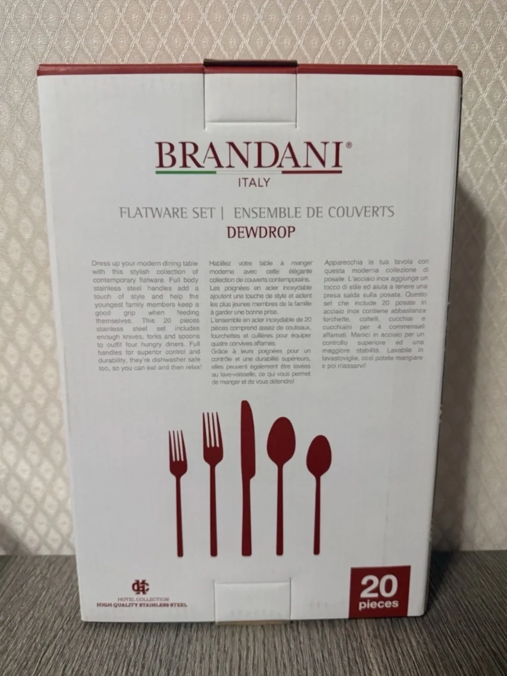 Brandani Flatware 20 pcs Italy High Quality Stainless Steel Set Fork Knife Spoon